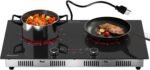 2 Burner Electric Cooktop 110V - 24 Inch(23.6"x 13.78") Ceramic Stove Countertop & Built-in(22"x 12.2"), 2000W Two Burner Cooktop with Touch & Knob Control, Timer, Safety Lock, 120V Plug in - Image 2
