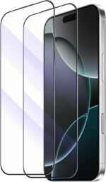 2-Pack Blue Light Tempered Glass Screen Protector for iPhone 16 Pro – Anti-Blue Light Tempered Glass, Eye Protection, 9H Scratch Resistant, Easy Installation - Image 2