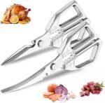 2-Pack Heavy Duty Stainless Steel Kitchen Scissors-All Purpose Heavy Duty Poultry Shears for Meat,Chicken Bones and Turkey,Dishwasher Safe Sharp Japanese Cooking Shears, Gifts for Women - Image 2