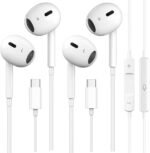 2 Pack USB C Headphones for iPhone 15, Wired in-Ear Earphones Type C Earbuds with Mic & Volume Control Compatible with iPhone 17/Air/16/15 Pro/Pro Max, iPad Pro, Most USB C Jack Device - Image 2