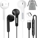 2 Pack USB C Headphones for iPhone 17/16/15 Pro Max/Plus, Wired Earbuds with Mic & Volume Control, HiFi Stereo Noise Cancelling Type C Earphones Wired for iPad, Samsung Galaxy S23/S22/S21/S20/Ultra - Image 2