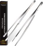 2 Pcs 12-Inch Fine Tweezer Tongs,Extra-Long Stainless Steel Tweezers Tongs - Image 2