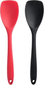2 Pcs Silicone Spatula Spoon Set, Heat Resistant Spoonula & Flexible Scrapers for Baking Mixing, Non-Stick Kitchen Utensils - Seamless Soft Cooking Scoop, Serving Spatula for Bowls, Cookware - Image 2