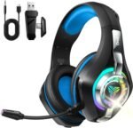 2.4GHz Wireless Gaming Headsets for PS5/PS4/PC/Switch/Xbox, RGB Noise Cancelling Over-Ear Headphones with 7.1 Surround Sound, 40mm Drivers, 276g ultraligero, Memory Foam, 45H Gaming Headphones 2025 - Image 2