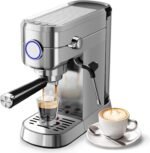 20 Bar Espresso Machine, Compact Espresso Coffee Maker with Milk Frother for Latte/Cappuccino, Auto Clean/34oz Removable Tank/Auto Shut-Off, Espresso Maker for Home/Office, Stainless Steel - Image 2