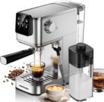 20 Bar Espresso Machine, Hot & Cold Brew Coffee Maker with Milk Frother, Touch Screen, Compact Water Tank, Expresso Coffee Machines for Lattes, Cappuccinos, Americano, Home & Office, Stainless Steel - Image 2