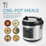 20-Cup Digital Rice & Grain Cooker, Multi-Cooker, 8X Bonded Granite Coating, Silver (Renewed) - Image 2