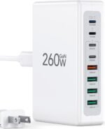 2025 Latest Charging Station, 260W USB C Charger Block, GaN III 8-Port Fast Type C Charging Hub, 100W Laptop Power Adapter for MacBook Pro/Air, Dell XPS, Steam Deck, iPad Pro, iPhone 16/15, Galaxy S25 - Image 2