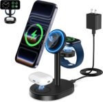 2026 3 in 1 Wireless Charging Station for Apple MagSafe Charger, 15W Fast Magnetic Mag-Safe Charger Stand for iPhone 17 16 15 14 13 12 Apple Watch AirPods Series, Gifts for Men - Image 2