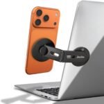 2026 Upgraded Magnetic Phone Holder for Laptop & Monitor, Foldable Hidden Continuity Camera Mount for MagSafe iPhone 17/16/15/14/13/12, Adjustable Phone Stand for Computer/Tesla, Black - Image 2