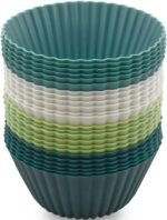 24 Pack Silicone Baking Cups Reusable Muffin Liners Non-Stick Cup Cake Molds Set Cupcake Silicone Liner Standard Size Silicone Cupcake Holder Silicon Cups for Baking Bpa Free (4 Colors) - Image 2