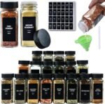 24Pcs Spice Jars Containers with Labels，4oz Black Seasoning Bottles with Shaker Lids for Rack, Cabinet, Drawer,Empty Square Condiment Pots (24, Black) - Image 2