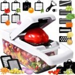 25-in-1 Vegetable Chopper with 13 Blades - Mandoline Slicer -Food Chopper w/Container - Cheese Grater - Veggie Salad Onion Chopper - Kitchen Gadget - Home Essentials - Kitchen Accessories - Image 2