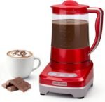 29 Oz Hot Chocolate Maker Machine, Electric Milk Frother and Steamer, Hot Cocoa Maker Machine for Hot Chocolate Bar, Detachable Pitcher, 2 Speed Mode, 3.5 Cups, Red - Image 2
