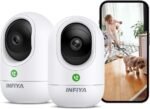 2K Security Camera Indoor-360 Cameras for Home Security and One-Tap Call, Elderly/Cat/Baby/Nanny, Motion Alert, Intelligent Tracking, 2.4GHz WiFi Only, Work with Alexa/Google Home, K7 2Pack - Image 2