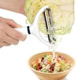2PCS Cabbage Shredder Slicer Peeler for Coleslaw, Cabbage Cutter Grater Shredder for Sauerkraut, Large Y Peeler Wide Blade Vegetable Peeler, White with Green - Image 2