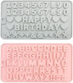 2PCS Reusable Silicone Letter & Number Molds | Non-Stick Baking Tools for Chocolate, Cake, Soap | Dishwasher & Oven Safe (-40°C to 230°C) - Image 2