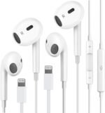 2Pack Wired Headphones for iPhone Ear buds with Lightning Connector(Built-in Microphone & Volume Control) Earbuds for iPhone 14/13/12/11/XR/XS/X/8/7/Pro/Pro Max【Official Certified Earphones】-Plug&Play - Image 2