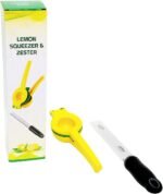 2Pcs Lemon Squeezer and Zester Grater Set, Citrus Juicer, Hand Press, Easy to Use, Ideal for Parmesan Cheese Grater, Lemon and Ginger Zester - Image 2