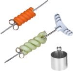 2pcs Spiral Slicer Radish Potato Spiral Cutter & 1pcs Round Molding Set,Vegetables Fruits Spiral Twist Knife Scroller, Stainless Steel Magic Scroller Graters, Peelers and Slicers - Image 2