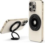 3-Fold Magnetic iPhone Ring Holder, Double-Sided MagSafe Phone Grip & Stand, 360° Rotatable Kickstand for iPhone 17/16/15 Pro Max,14/13/12 Series, for Magnetic Car Mount,with Metal Ring for All Phones - Image 2