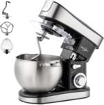 3-IN-1 Electric Stand Mixer, 6.3QT Bowl 6-Speed with Pulse Kitchen Mixer, 400W Household Food Mixers include Dough Hook, Beater and Whisk, Bread Cake Mixer for Baking and Most Home Cooks, Black - Image 2