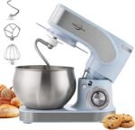 3-IN-1 Stand Mixer, 6+P Speed Electric Stand Mixer, 5.3QT WESTCOOKAID Kitchen Mixer for Daily Use with Whisk, Dough Hook, Flat Beater, Splash Guard for Baking, Cheesecake, Bread, Cookies, Blue - Image 2
