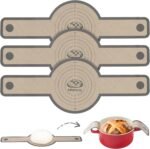 3 PCS Silicone Bread Sling for Dutch Oven Liners, Non Stick & Easy to Clean Silicone Bread Baking Mat with Extra Long Handles, Reusable Round Silicone Baking Mats to Transfer Sourdough Bread - Image 2