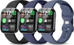 3 Pack Silicone Sport Watch Bands Compatible with GloryFit T80/T70/T60/T50 Smartwatch,22mm Soft Waterproof Quick Release Replacement Strap for GloryFit P99/P98 accessory Women Men - Image 2