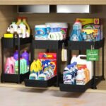 3 Pack Under Sink Organizers, 2-Tier Multi-Use Kitchen and Bathroom Organizers and Storage with Sliding Drawers，Bathroom Cabinet Organizer (Black, 12.8 Inch) - Image 2