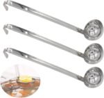 3 Pcs 2 oz Stainless Steel Soup Ladle Set, Long Handle Serving Spoons with Hooked Handles, Kitchen Cooking Utensils for Sauce Gravy Stew - Image 2