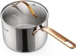 3 Quart Sauce Pan with Lid, Upgraded Tri-Ply Stainless Steel Saucepan with Mirror Polishing and 2 Scales, Induction Ready Cooking Pot with Stay-Cool Brass Handle, Dishwasher & Oven Safe - Image 2
