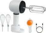 3 Speed Hand Mixer with Flex Edge Beaters | Auto-Scrape Design for Baking, Whipping, Dough | | Easy to Clean | Perfect for Home Bakers -HM903 (milky white) - Image 2