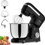 3 in 1 Electric Stand Mixer with 5.5 Quart Bowl, Household Food Mixer 10+p Speeds, Kitchen Tilt-Head Bread Dough and Cake Mixers for Home Daily Use (Black) - Image 2
