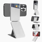 3-in-1 Magnetic Phone Tripod Stand& Selfie Stick for iPhone17 pro max, Compatible with MagSafe, Multi-Angle, Portable, NFC Card Holder/RFID Blocking, Magnetic Ring for Samsung(Light Gray) - Image 2