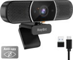 3 in 1 Webcam - 2K HD USB C Webcam with Microphone and Speaker, Stereo Sound & Noise-Cancelling Mics, Privacy Cover, Light Correction, Autofocus Conference Web Camera for Computer/Laptop/PC/Monitor - Image 2
