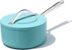 3.5QT Nonstick Ceramic Sauce Pan with Lid, Quick & Even Heat Distribution PFAS-Free Non Toxic Cooking Pot for Rice/Soup/Sauces, All Stovetops Compatible, Oven Safe 500°F, Caribbean Blue - Image 2