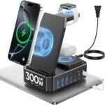 300W Charging Station for Multiple Devices Apple,10 in 1 Wireless Charger for iPhone,GaN III USB C 65W PD Fast Charging Stand Dock for MacBook,iWatch&Airpods (Wireless Charging Only for Apple) - Image 2