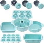 30pcs Nonstick Silicone Bakeware Set With Baking Pan, Cake Molds, Baking Sheet, Donut Pan, Muffin Pan,Cake Pan, And 24 Pack Silicone Cupcake Mold Baking Cups - Image 2