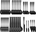 36-Piece Stainless Steel Serving Utensil Set – Complete Buffet Essentials with Spoons, Forks, Tongs, Ladle & More. Perfect for Wedding, Holiday, Catering, and Family Gatherings (Black) - Image 2