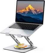 360° Rotatable Laptop Stand for Desk Adjustable Height, Ergonomic Laptop Riser Holder with Dual-bar Support, Portable Computer Notebook Stand for MacBook Air Pro, Dell XPS, HP (10-16") - Image 2