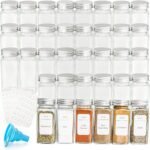 36pcs Glass Spice Jars with Label - 4 oz Empty Square Seasoning Containers with Shaker Lids, Thick Spice Storage Bottles for Drawer, Cabinet - Image 2
