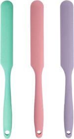 3Pcs Silicone Jar Spatula Long Handle Kitchen Spatulas for Mixing, Scraping, and Spreading,Ideal for Jars, Baking, Cake Icing, Cream, Butter, and Batter Kitchen Tool (Purple, Pink, Green) - Image 2