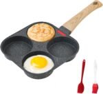 4-Cup Egg Pan Nonstick, and Granite Egg Frying Pan, Versatile Breakfast Skillet for Eggs, Pancakes, Plett, Crepes, Compatible with Gas Stove and Induction Cooktop - Image 2