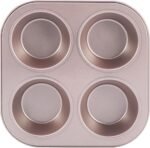 4 Cup Muffin Pan Baking Tray- Non-Stick Cupcake Tin Mold - Carbon Steel Cake Mould For Home, Cafe Bar and Restaurant(champagne) - Image 2