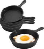 4 Pack Cast Iron Skillet 6 Inch, Nonstick Small Cast Iron Skillet, Black Small Frying Pan for Indoor and Outdoor Restaurant Kitchen - Image 2