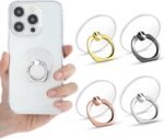 4 Pack Phone Holder Ring Transparent Finger Grip Loop 360 Degree Rotation Finger Ring Stand Cell Phone Kickstand Ring Compatible Various Mobile Phones Or Phone Case(Silver/Black/Gold/Rose Gold) - Image 2