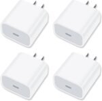 [4 Pack] USB-C Wall Charger, 20W USB-C Power Adapter Replacement for Phone 17/16/15/14/13/15 Pro/Pro Max/Plus/XS/XR/X,Galaxy, Pixel,i Pad and More - Image 2