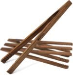 4 Pcs 10-Inch Walnut Wooden Toaster Tongs | Premium Kitchen Tongs for Serving, Cooking, Toast, Fruits, Bread, Pickles, Bacon, and BBQ | Easy-Grip Design, A Durable Alternative to Bamboo - Image 2
