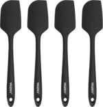 4 Pcs Silicone Spatula Set, 11.4 In, 600°F Heat Resistant Rubber Spatulas for Baking, Cooking & Mixing, Flexible and Non-Stick Kitchen Utensils, Seamless & Dishwasher Safe (Black) - Image 2